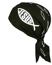 Christian Skull Cap with SWEATBAND Jesus Doo Rag Christianity Symbol - £10.38 GBP