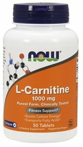 NOW® L-Carnitine, 1000 mg, 50 Tablets - £19.80 GBP