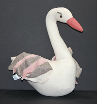 Pier 1 Imports Swan Plush Pink Glitter Wings Stuffed Toy  - £11.45 GBP