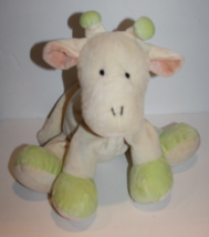 Dakin Baby Giraffe Cream Pale Green Plush Bean Bag 9&quot; Stuffed Sewn Eyes ... - £33.47 GBP