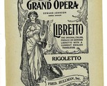 RIGOLETTO Libretto  Metropolitan Opera House Grand Opera Fred Rullman  1... - $14.89