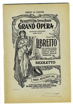 RIGOLETTO Libretto  Metropolitan Opera House Grand Opera Fred Rullman  1... - £11.71 GBP