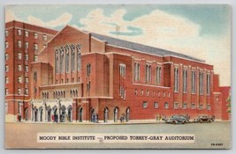 Chicago IL Moody Bible Institute Proposed Torrey-Gray Auditorium Postcard E26 - £5.58 GBP