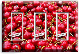 Sweet Red Farm Cherries 3 Gfci Light Switch Plates Kitchen Dining Room Art Decor - £12.94 GBP