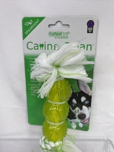 Multipet Canine Clean Rope 3 TPR Balls Spearmint Chew Dogs Toys Tartar D... - $4.19