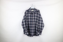 Vintage 70s Streetwear Mens XL Flannel Collared Long Sleeve Button Shirt Plaid - £31.31 GBP