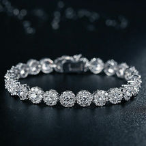 5Ct Brilliant Round Cut D/vvs1 Diamond 7.5&quot; Bracelet 14k White Gold Finish - £134.52 GBP