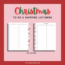 To-do List Christmas Planner Printable Holiday Planner Christmas Menu Pl... - $5.00