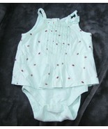 BABY GAP MINT GREEN BABY GIRL LADYBUG COTTON SOFT SUMMER TANK ROMPER OUT... - £9.28 GBP
