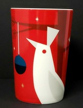 Red Starbucks 2012 Holiday Christmas White Bird 12 oz Coffee Mug Cup - $20.70