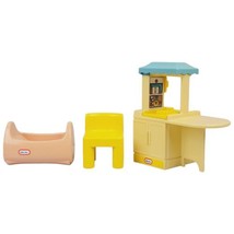 Vintage Little Tikes Dollhouse Furniture - Kitchen Island Sink, Chair, &amp;... - $20.30