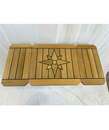 Folding Wings Teak Table Top 32.7/16.3x15.4 Inch Star Inlay Boat Marine ... - $879.43 CAD+