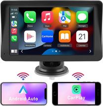 7 Inch Portable Radio Wireless Touch Screen Apple Carplay &amp; Android Auto For Car - £85.25 GBP