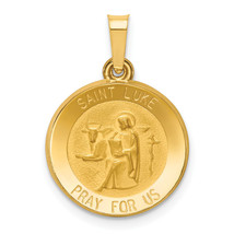 14k Polished and Satin St Luke Medal Hollow Pendant XR1356 - $211.58