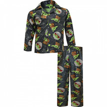 Star Wars The Mandalorian Grogu Character All Over Pajama Set Black - $25.98
