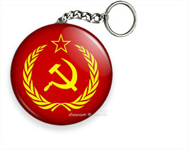 SOVIET UNION FLAG USSR CCCP SYMBOL EMBLEM KEYCHAIN KEYFOB CHAIN RING GIF... - $14.72+
