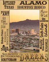 Dallas Texas Collage Laser Engraved Wood Picture Frame Portrait (4 x 6) - $29.99