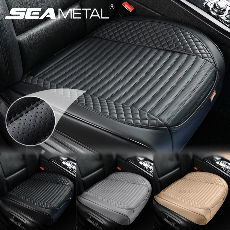 SEAMETAL Full-Wrapped Car Seat Cover Breathable Hole PU Car Front Seat Cushion - £17.61 GBP+