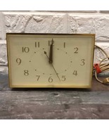 General Electric Alarm Clock 7276A Gold Art Deco MCM Analog Vtg 60s WORKS - £49.62 GBP