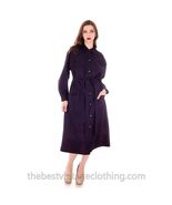 VTG 1970s Vuokko Finland Navy Wool Mod Coat Dress Snap Front L - $391.99