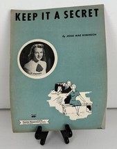 Music Sheet Keep It a Secret Jo Stafford Jessie Mae Robinson Music Lyrics 1952 - £3.89 GBP