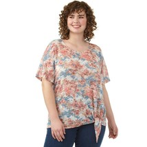 Status by Chenault Plus Size Sweater Knit Side Tie Floral Print Top 1X B4HP - £15.68 GBP