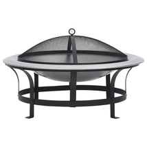  Outdoor Fire Pit with Grill Stainless Steel 29.9" - $263.26 CAD
