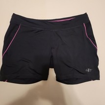 Womens Nordic Track spandex shorts size large Black/Purple - £13.02 GBP