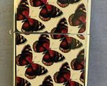 Cute Red Butterfly Wallpaper Flip Top Dual Torch Lighter Wind Resistant - $16.78