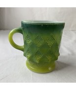 Vintage Fire-King Coffee Cup Mug Kimberly Diamond Green Fade Anchor Hocking - £7.59 GBP