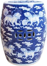 Garden Stool White Lion Backless Blue Colors May Vary Variable Polished ... - £342.92 GBP