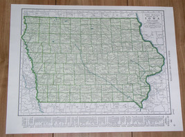 1949 Original Vintage Map Of Iowa Des Moines / Kansas Wichita Topeka - £13.39 GBP