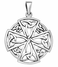 Jewelry Trends Celtic Trinity Templar Knights Cross Sterling Silver Pendant - £39.17 GBP