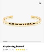 Keep Moving Forward Mantra Band 18k Gold Dipped Cuff Bracelet - £13.97 GBP