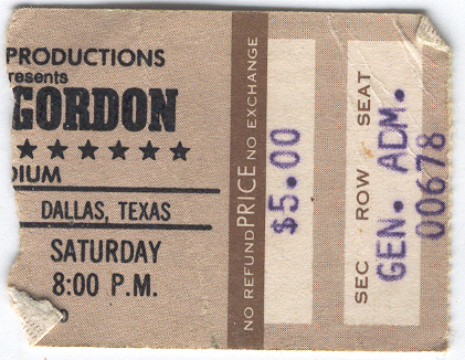PETER &amp; GORDON Palladium Vintage Ticket Stub Dallas Texas 1960&#39;s USA Ear... - $7.77