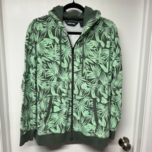 Lands End Womens Full Zip Terry Cloth Hoodie Jacket Size XL Green Palm L... - $23.76