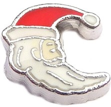 Moon Shaped Santa Floating Locket Charm - $2.42