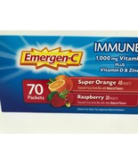 90ct Emergen-C Immune + Vitamins C 1000mg D &amp; Zinc 60 Orange 30 Raspberr... - $35.63