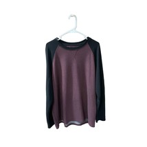 Orvis Mens Size L Jersey Shirt Top Two Tone Wine Black Long Sleeve Tee - £11.34 GBP