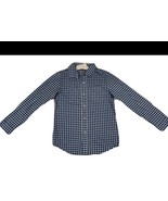 New Cat &amp; Jack M (8-10) Kids Blue Checkered Long Sleeve Collared Dress S... - $8.60