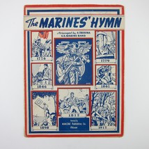 Sheet Music The Marines&#39; Hymn A. Tregina US Marine Band Military Antique 1919 - £11.95 GBP