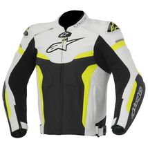 Alpinestars GP Pro Leather Sport Motorcycle / Motorbike Jacket - WHITE/YELLOW - £216.31 GBP
