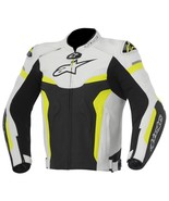 Alpinestars GP Pro Leather Sport Motorcycle / Motorbike Jacket - WHITE/Y... - €237,71 EUR