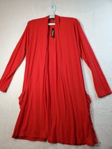 Johnny Cardigan Womens Size 3XL Red Knitted Rayon Long Sleeve Pockets Open Front - £15.60 GBP