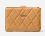 New Kate Spade Carey Medium Compact Bifold Wallet Leather Tiramisu Mousse - $75.91
