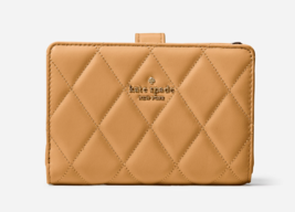 New Kate Spade Carey Medium Compact Bifold Wallet Leather Tiramisu Mousse - £60.69 GBP