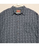 Wrangler Hero Mens Western Shirt Size 2XLT Button Up Gray Paisley Long S... - £22.68 GBP