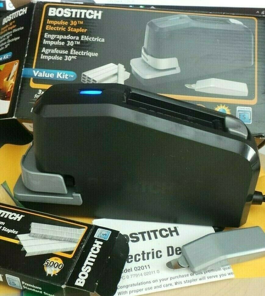 BOSTITCH IMPULSE 30 SHEET ELECTRIC STAPLER, NoJam, HEAVY DUTY, BLACK