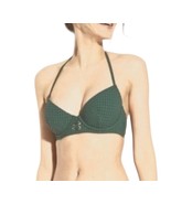 Shade &amp; Shore Cabana Bikini Top Size 34 C Emerald Green Corset Underwire... - $5.99