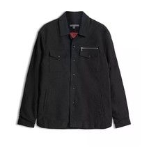 John Varvatos Collection Men's Callum Utility Jacket Snap Front Zip Pocket Black - £126.70 GBP